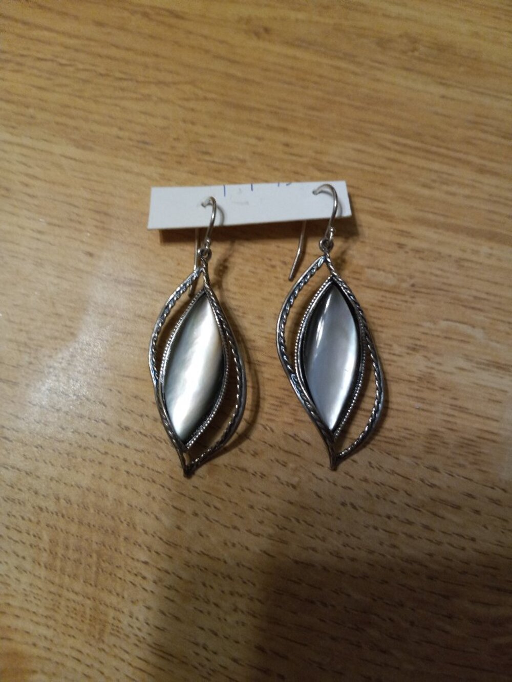 Sign " PZ 925 ISRAEL " OR PAZ STERLING SILVER Long Dangling EARRINGS